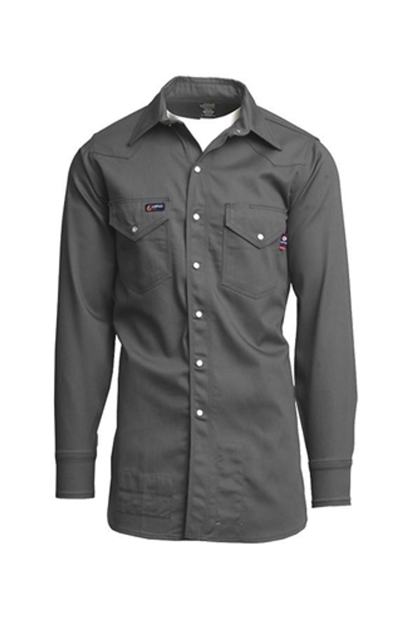 Lapco Fire Resistant Western Shirt Grey | FR Depot