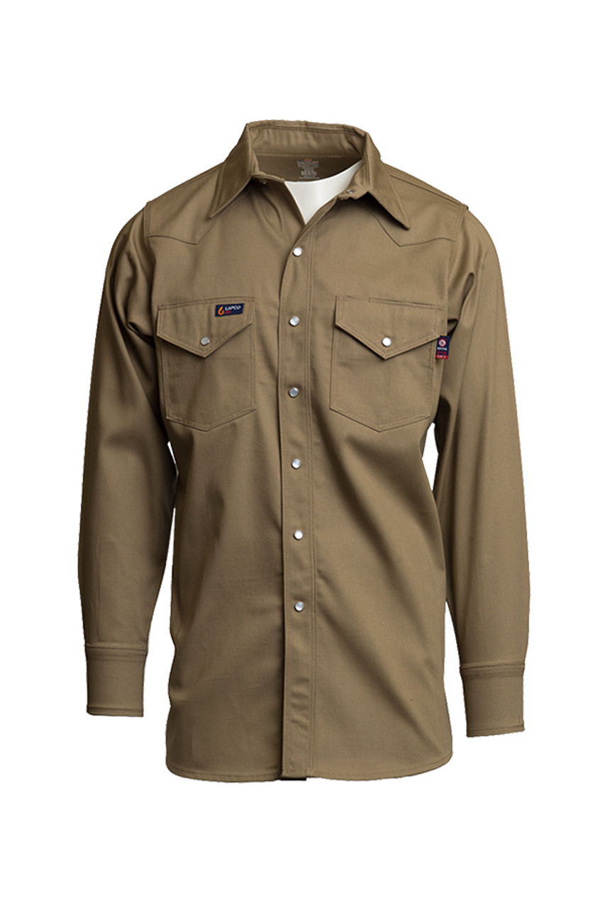 Lapco Fire Resistant Western Shirt Khaki