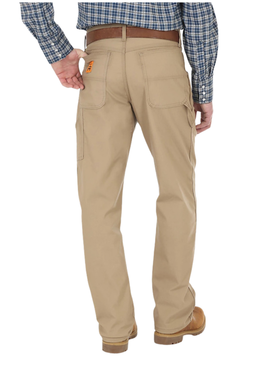Wrangler Men's Khaki Canvas FR Carpenter Work Jeans