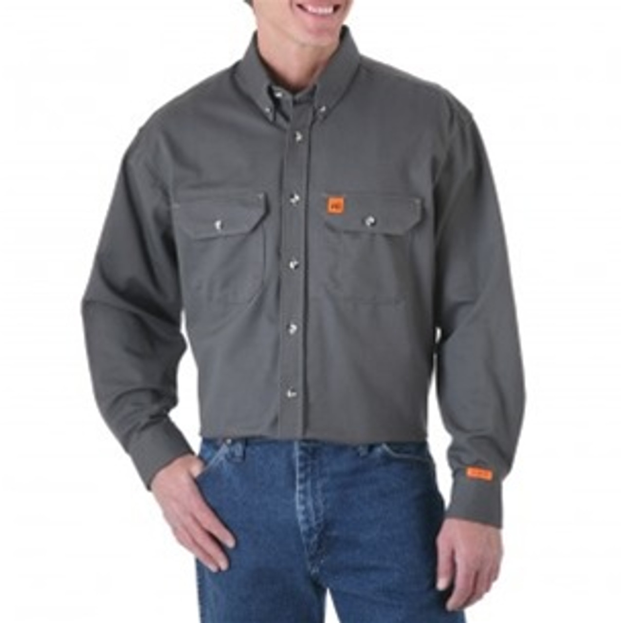 Wrangler Riggs Flame Resistant Grey Work Shirt - Gray - Size L2X | FR Depot