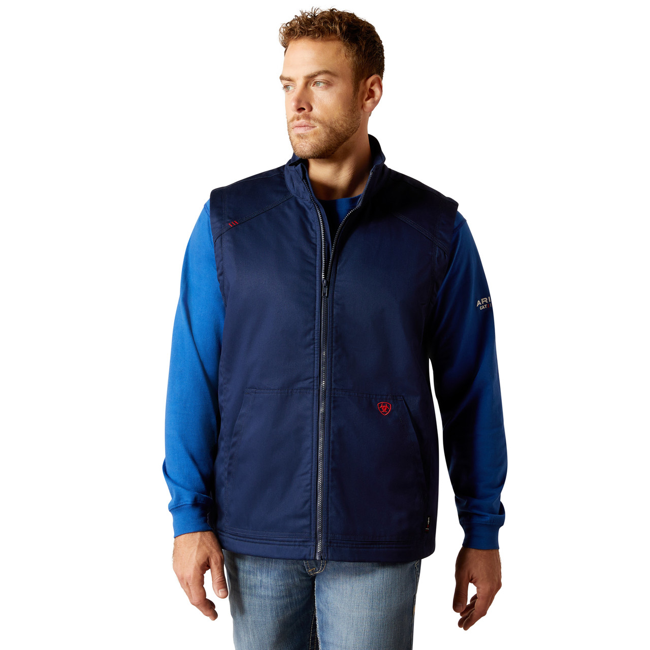 Ariat Mens FR Basic Insulated Vest-Navy display picture 1