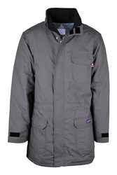 Lapco FR Windshield 9oz Insulated Parka. HRC 4, 40 Cal, Flame Resistant winter work coat for oil and gas safety.