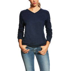 ARIAT FR AC Navy Crew Top