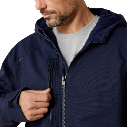 Ariat FR Duralight Stretch Canvas Hooded Jacket - Navy