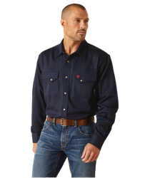 Ariat FR Snap Front Work Shirt - Navy