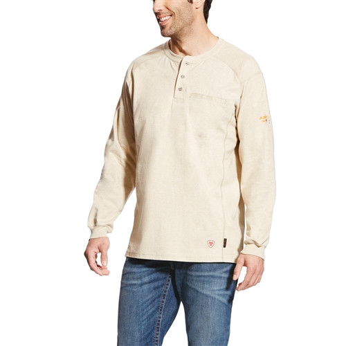 Ariat Flame Resistant Air Silver Fox Work Henley - Silver - Size