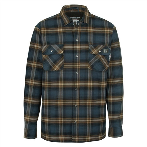 Wolverine Men's FR Navy Plaid Shirt Jacket Wolverine Men's FR Navy Plaid Shirt Jacket