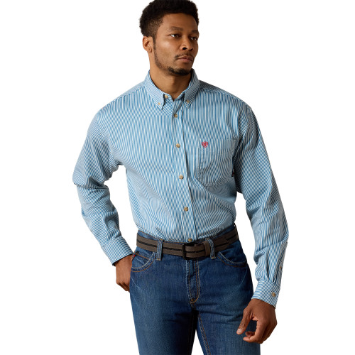 FR ARIAT Basic Work Shirt-BOLD BLUE STRIPE