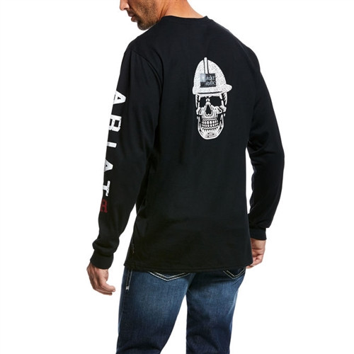 Black Ariat FR Roughneck Skull Logo T-Shirt Black