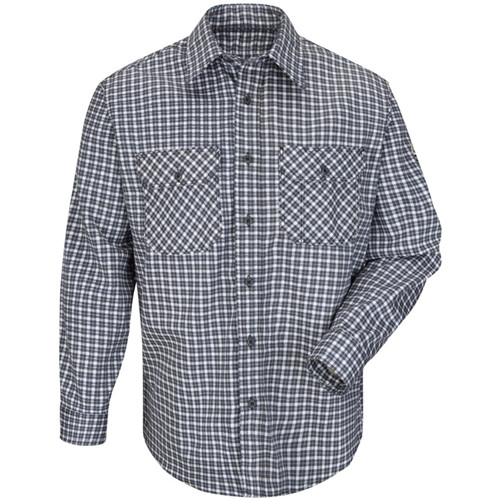 Bulwark Flame Resistant Navy/Khaki Plaid Uniform Shirt