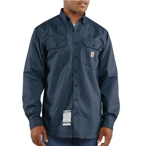 Carhartt Flame Resistant Twill Shirt - Navy - Size Rm | FR Depot