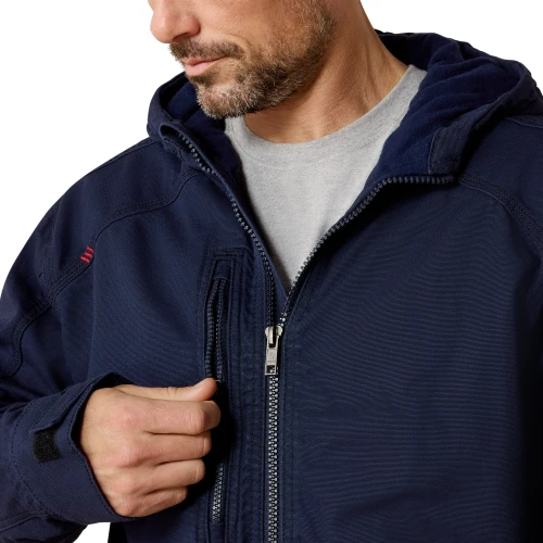 Ariat FR Duralight Stretch Canvas Hooded Jacket - Navy