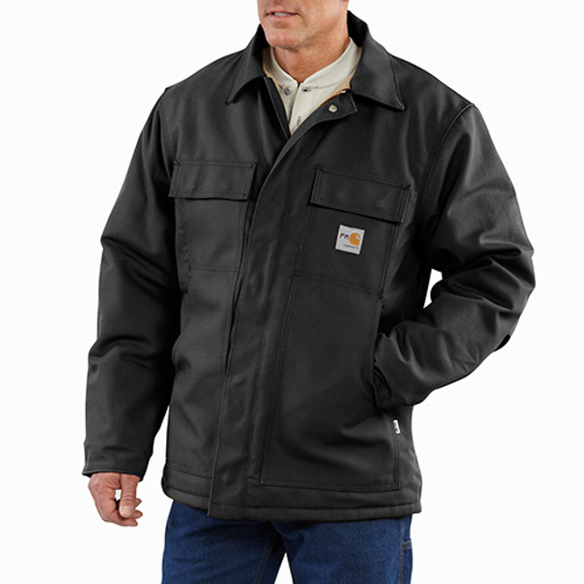 Carhartt Flame Resistant Duck Traditional Coat/quilt Lined - Black ...