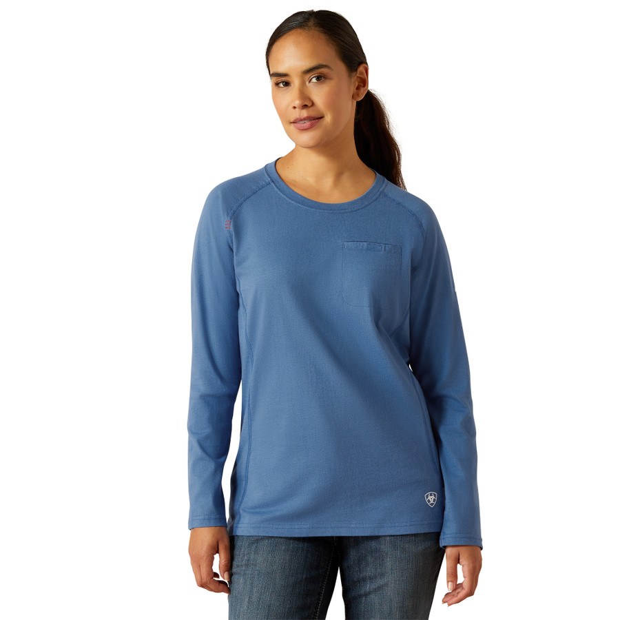 Ariat FR Womens Air Crew T-Shirt- Medium Blue