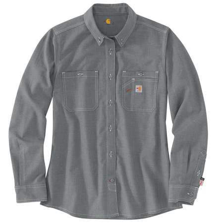Women's Carhartt FR Force Relaxed-Fit Lightweight Long-Sleeve Shirt | Gray
