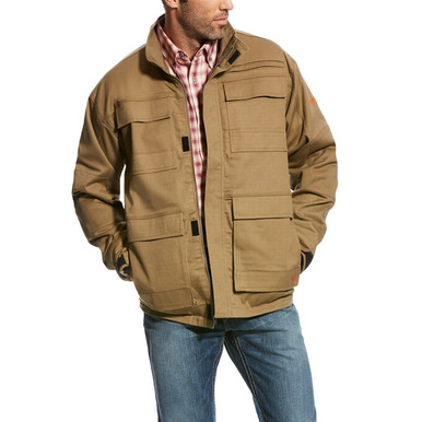 Ariat Flame Resistant Khaki Canvas Stretch Jacket | FR Depot