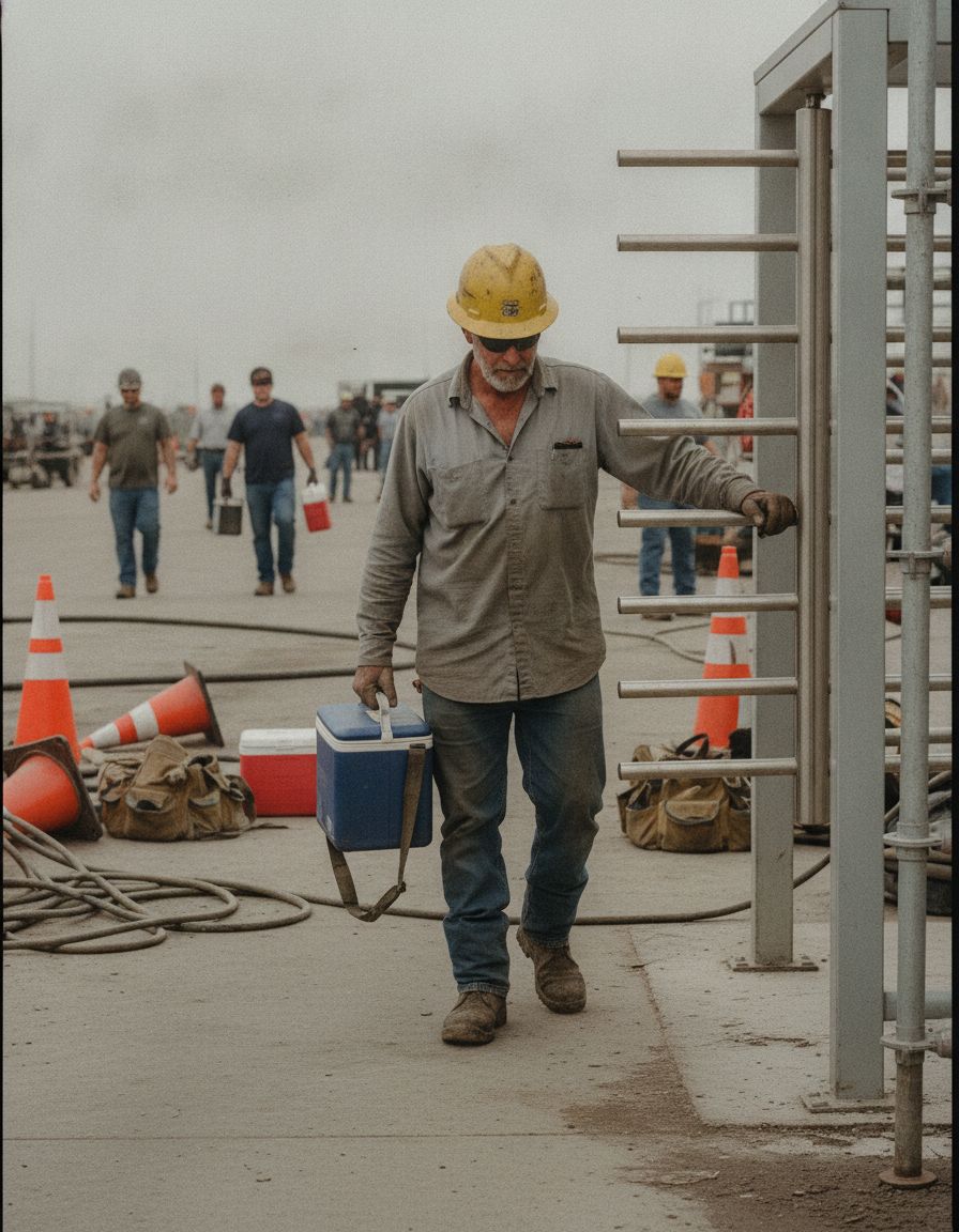 Workers in FR shirts and jeans