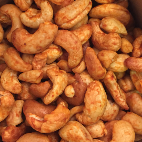 Sriracha Cashews Dry Roasted Low Carb Bulk 12 or 25 Lb Fresh Roasted