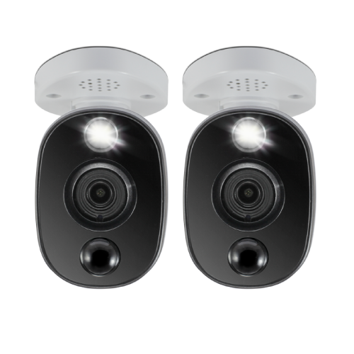 4K Ultra HD Heat & Motion Detection Sensor Warning Light Bullet Security Camera 2 Pack - SWPRO-4KWLBPK2