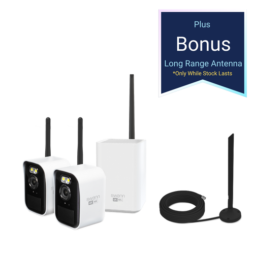 Swann MaxRanger4K™ Mini Long-Range Wireless Security System with 2 Cameras | SWNVK-MRMINISD2-EU