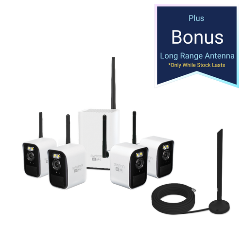 Swann MaxRanger4K™ Mini Long-Range Wireless Security System with 4 Cameras