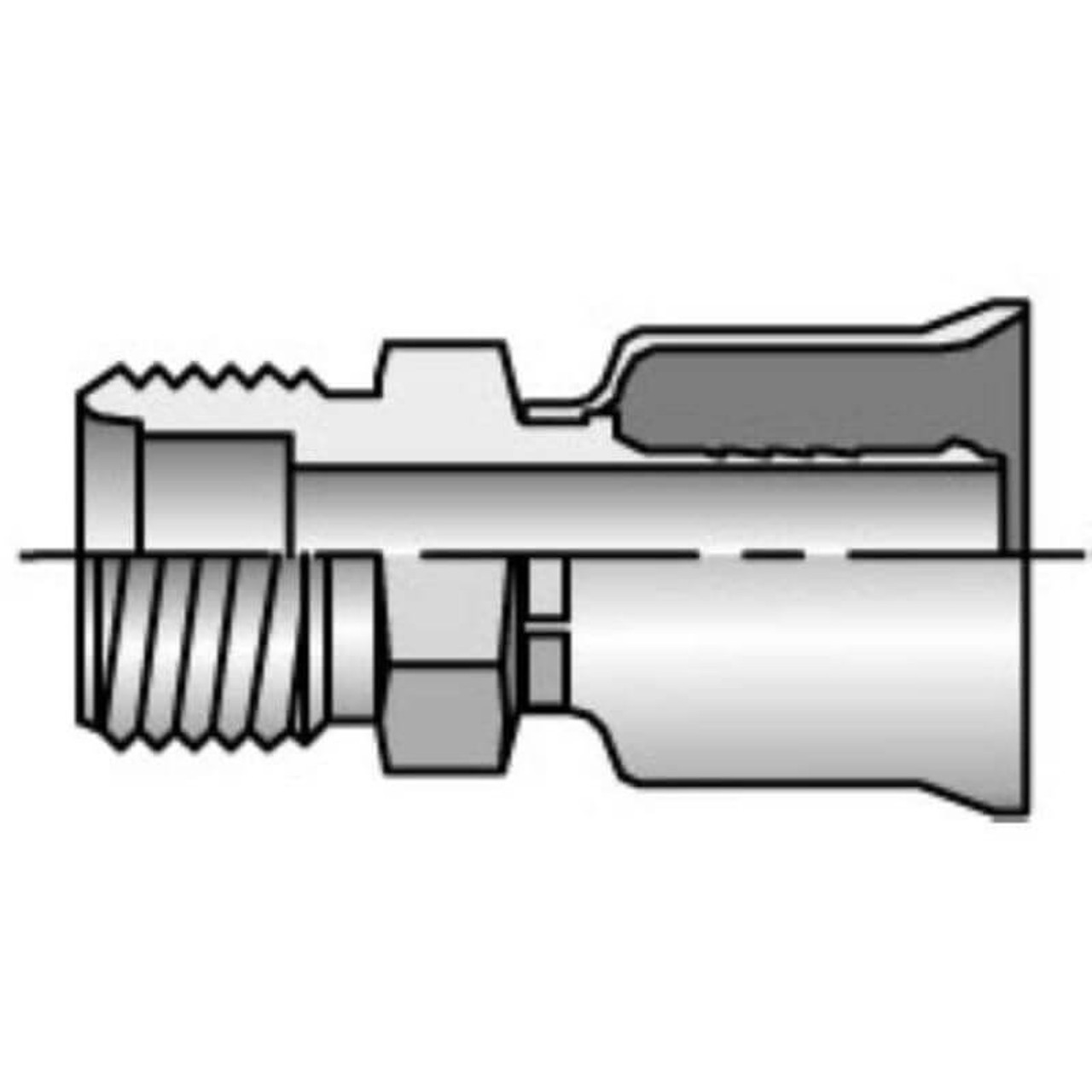 Parker 15G26-10-12 Male Rigid Long Pilot 5/8 Tube-O X 3/4 Hose| Next Day Fittings