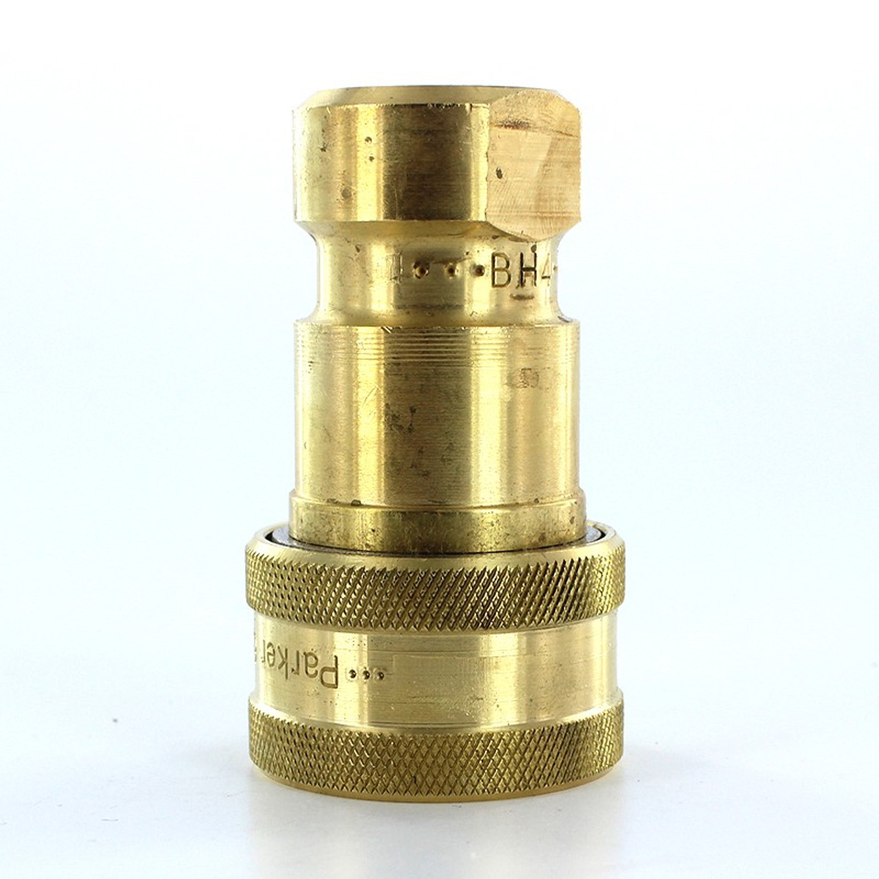 Parker Bh4-60 60 Series Coupler Brass 1/2" Body Size 1/2" Npt Female Port Poppet-Type Valve General Purpose 27.4" Hg Vacuum-1000Psi (69Bar) Wp Nitrile Seals Temp Range Degrees F: (-40 To +250) Conforms To Iso 7241 Series B Standards
