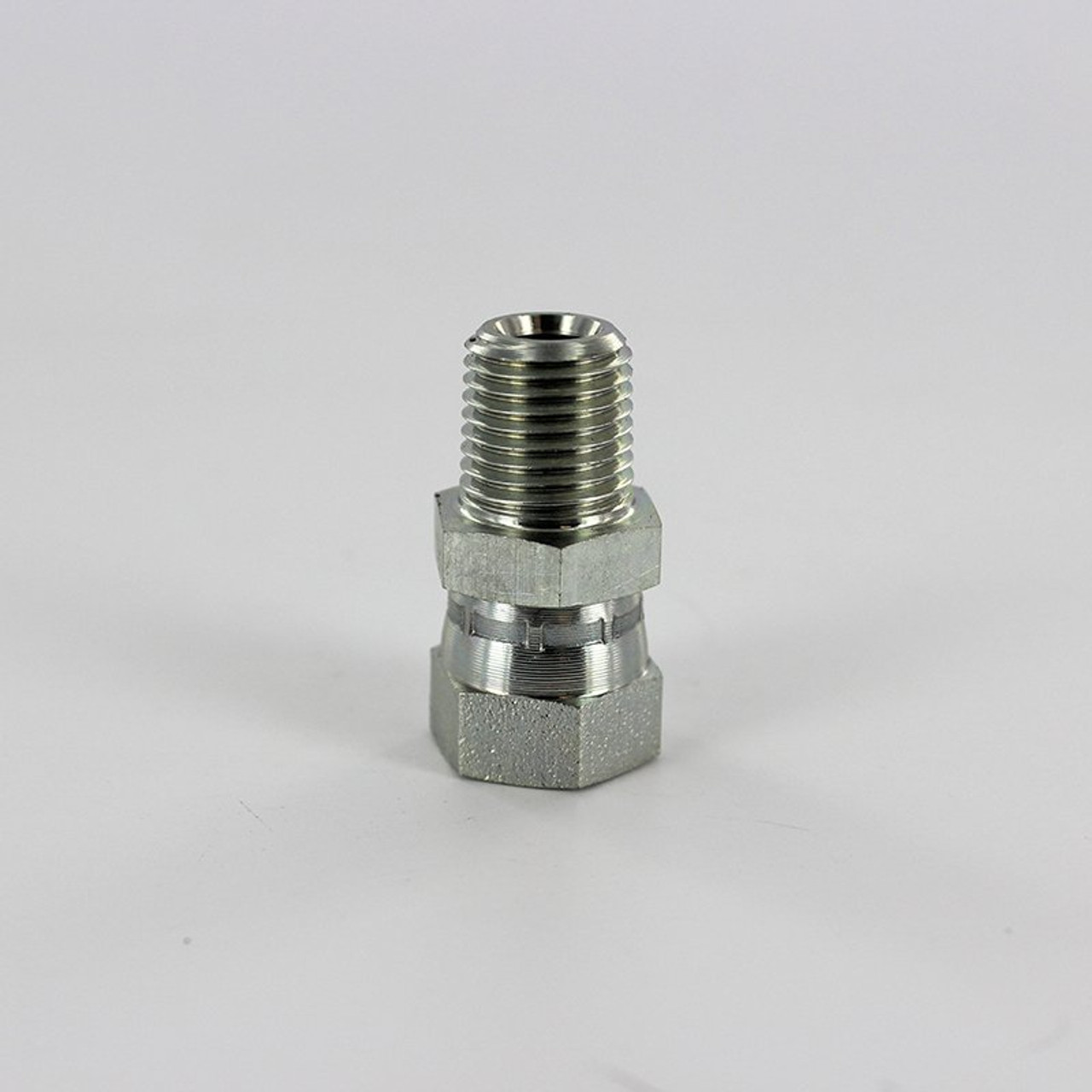 Parker 0107-4-4 Straight Pipe Swivel 1/4 NPTF Male X 1/4 NPSM Swivel| Next Day Fittings