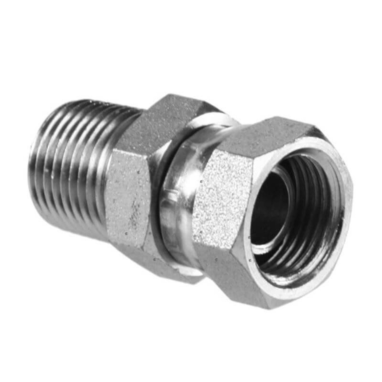 Parker 0107-6-4 Straight Pipe Swivel 3/8 NPTF Male X 1/4 NPSM Swivel| Next Day Fittings