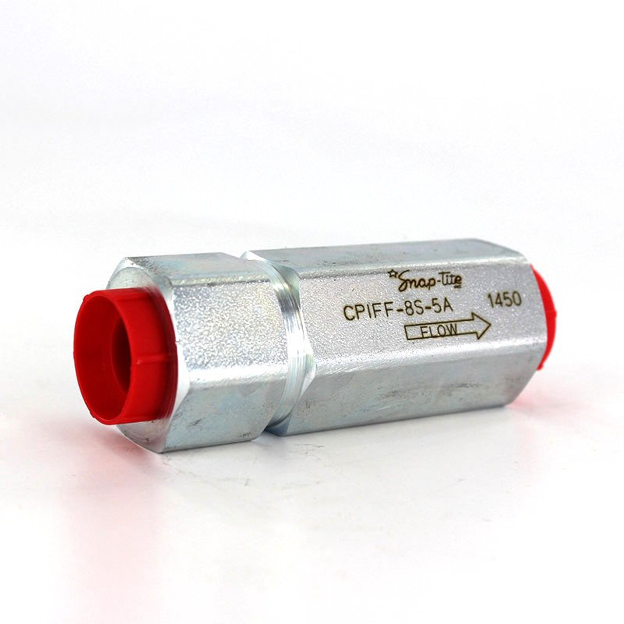 Parker Cpiff-8S-5A Snap-Tite Check Valve, Steel, Soft Seal, 1/2" Body Size, 1" Npsf Female Inlet To 1" Npsf Female Outle