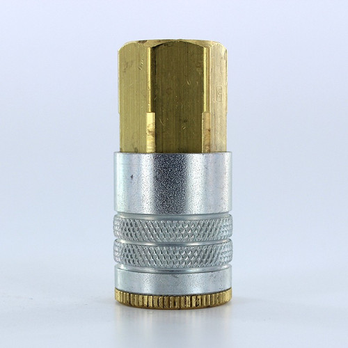 Parker B25 20 Series Coupler Brass 3/8" Body Size 3/8" Npt Female Port General Purpose Accepts Industrial Interchange Nipples (A-A-59439 Mil-C-4109F Iso 6150-B) 27.4" Hg Vacuum-300Psi (21Bar) Wp Nbr Seals Temp F: (-40 To +250)
