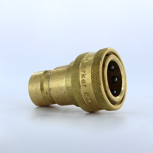Parker BH3-60 Valved Hydraulic Quick Coupler 3/8 NPT Female Brass