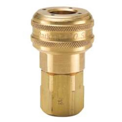 Parker B37 Valved Pneumatic Quick Coupler 3/4 NPT Female Brass