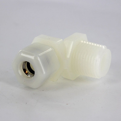 Parker N6ME8 Fast & Tite Male Elbow 3/8 Tube X 1/2 NPT White Nylon| Next Day Fittings