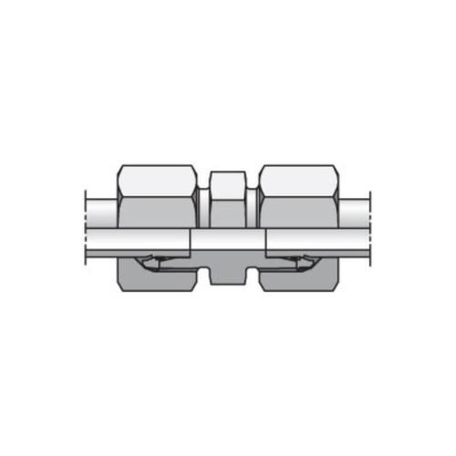 Parker G12LCF EO Metric Tube Union 12mm Tube X 12mm Tube Steel| Next Day Fittings