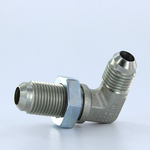 Parker 6 WETX-WLN-S # 6 Male JIC by # 6 Male JIC Bulkhead (Includes Locknut) - 90&deg; Elbow | Next Day Fittings