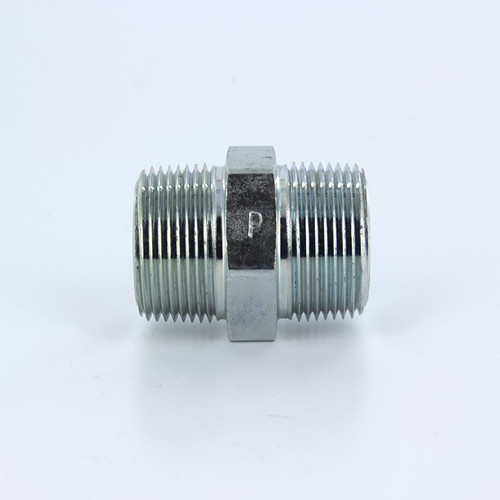 Parker 3/8 FF-S Male Hex Pipe Nipple 3/8 NPT X 3/8 NPT Steel| Next Day Fittings