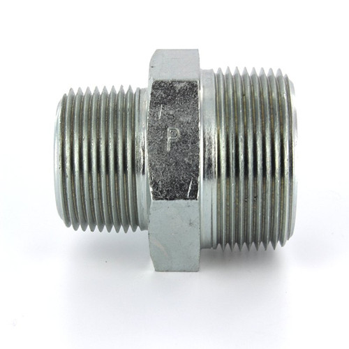 Parker 3/4 X 1/2 FF-S Male Hex Pipe Nipple 3/4 NPT X 1/2 NPT Steel| Next Day Fittings