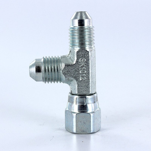 Parker 4 R6X-S Swivel Nut Run Tee 1/4 JIC X 1/4 Swivel X 1/4 JIC Steel| Next Day Fittings