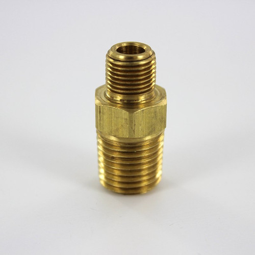 Parker 216P-4-2 Hex Pipe Nipple 1/4 Male X 1/8 Male Brass| Next Day Fittings