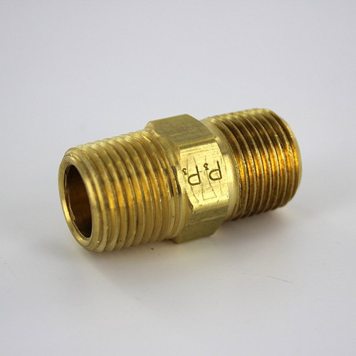 Parker 216P-6 Hex Pipe Nipple 3/8 Male X 3/8 Male Brass| Next Day Fittings