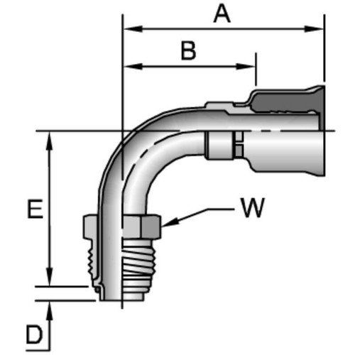 Parker 15K26-6-6 Male Swivel Elbow 3/8 Tube-O X 3/8 Hose x Charge Pt| Next Day Fittings