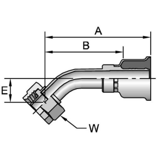 Parker 15V26-12-8 Female Compressor 45 Deg 3/4 Swivel X 1/2 Hose| Next Day Fittings