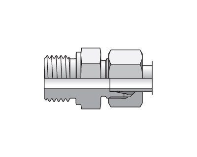 Parker GE12L1/2NPTCF EO Male Connector 12mm Tube X 1/2 NPT Male Steel