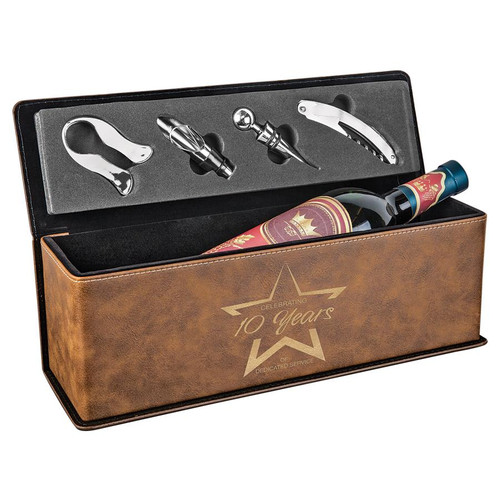 Wine Bottle Gift Box - Rustic Gold - Holds One Bottle