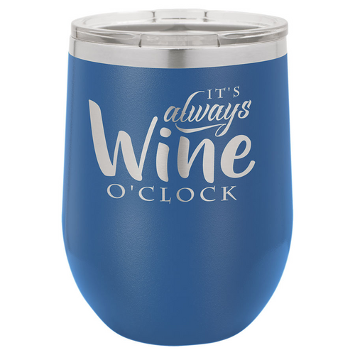 Stemless Wine Tumbler Blue 12oz