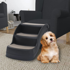  Dog Stair Black Polypropylene 3-step Foldable Dog Stair A949-171173