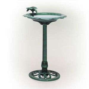 Outdoor Polypropylene Weather Resistant Bird Bath in Dark Green Finish Q280-TOAFBD254139678
