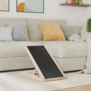  Dog Ramp Grey Solid Fir Wood, Polyester 27.6 x 13.8 in Foldable A949-172418