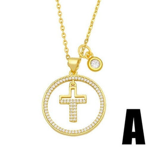 Hip-hop Wholesale Jewelry Multiple Elements Combo Hollow-out Round Pendant Fashion Women Copper Nec A392-fane6984
